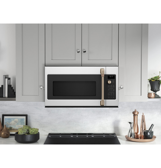 Kitchen with over-the-range microwave installation